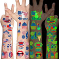 80pcs Luminous 4th of July Temporary Tattoos, Glow-in-Dark Patriotic