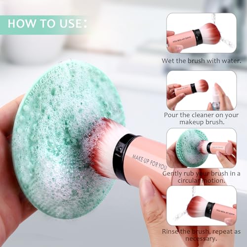 Makeup Brush Cleaner Set with Silicone Pad & Shampoo