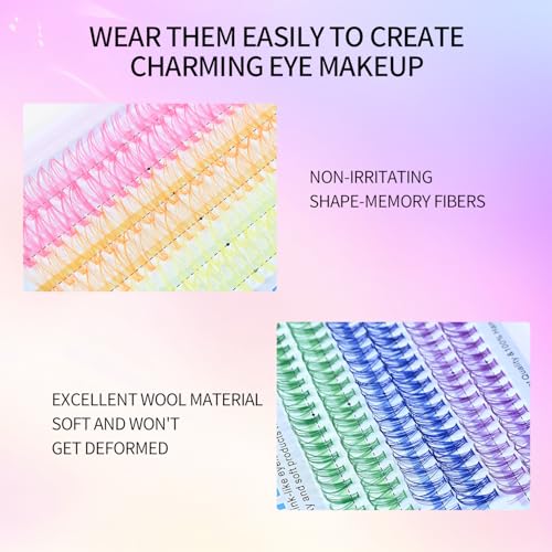 D Curl Colored Lash Clusters 20P 240 Pcs Faux Mink 14-16mm