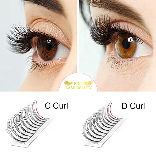 Premade Volume Eyelash Extensions 5D-C-0.10-14 Short Stem Premade Fans Eyelash Extensions 9 to 20 mm Pre made Lash Fans 3D 5D 7D Volume Lash Extensions .07 .10 C D Curl(5D-C-0.10,14mm)