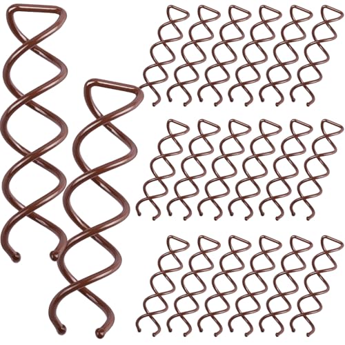 20PCS Spiral Hair Pins for Buns & Updos, Brown