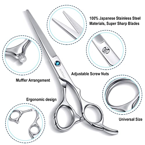 Aethland 6.5" Professional Hair Cutting Scissors Kit for Men, Women & Pets
