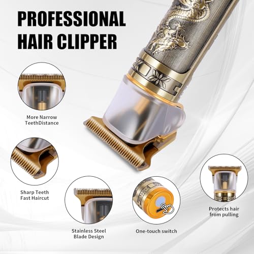 Men's Hair Clipper Set, T-Shaped Sideburn Trimmers, Electric Shavers, Cordless Hair Clippers and Shaver Sets