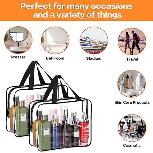 Clear Makeup Organizer Bag 2-Pack | Waterproof Cosmetic Tote