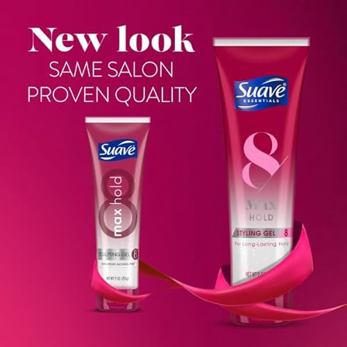Suave Hair Gel For Women and Men, Maximum Hold Sculpting Hair Gel, 9 oz, (Pack of 12)