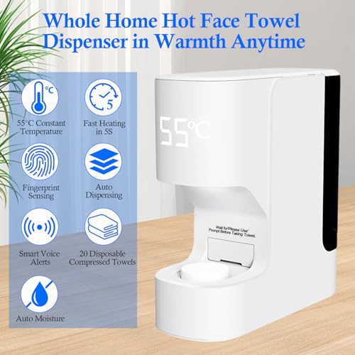 Hot Towel Warmer Machine with 20 Towels & Voice Alert