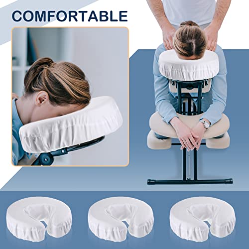 Macarrie 24 Pcs Microfiber Face Cradle Covers for Massage Tables - White, Reusable & Fits Most
