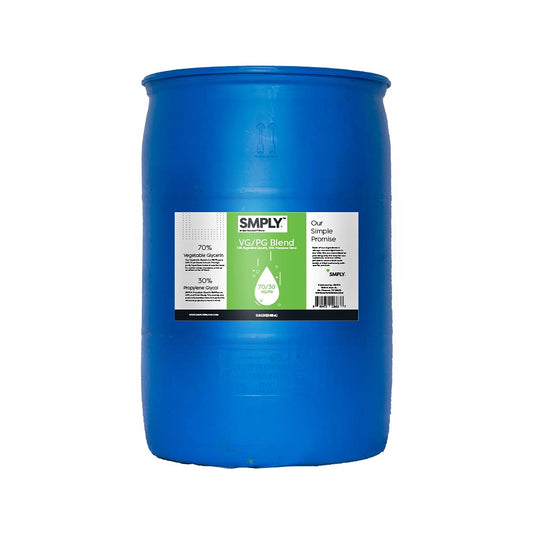 SMPLY. Vegetable Glycerin & Propylene Glycol Blend - 70/30 Ratio - USP Grade, Food Grade, & Ultra Pure (55 Gallons)