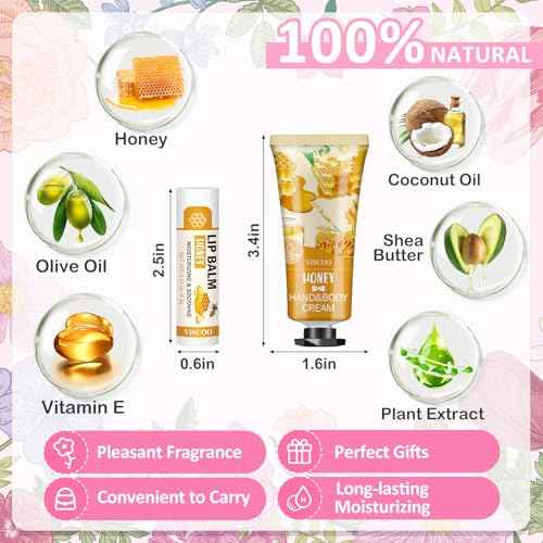 16 Pack Bulk Gifts, Lip Balm and Hand Cream Set, Stocking Stuffers for Women Teengirls, Christmas Gifts,Bridesmaid Gifts for Guests with Thank You Card Organza Bags,Thank You Gifts,Small Gifts