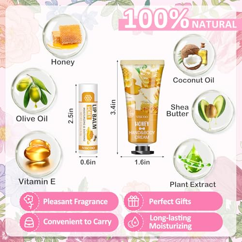 VISCOO Bulk Lip Balm and Hand Cream Gift Set, 16 Pack Party Favors