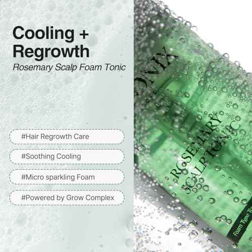 ROOTONIX Rosemary Scalp Tonic for Thinning Hair, Leave-In Treatment, K-Beauty Hair Growth Foam with Biotin, Caffeine (3.38oz /100 ml)