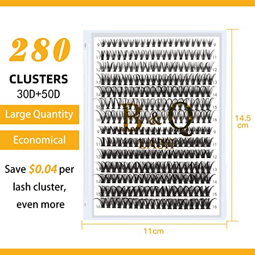 Lash Clusters 30D 50D-D-9-16MIX LASH Individual Lashes 280 False Eyelash 9-16MIX Extensions Cluster DIY at Home (30D 50D,D-9-16MIX)