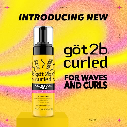 Got2B Curled Flexible Curl Foam Mousse for Wavy & Curly Hair - 6.7 oz