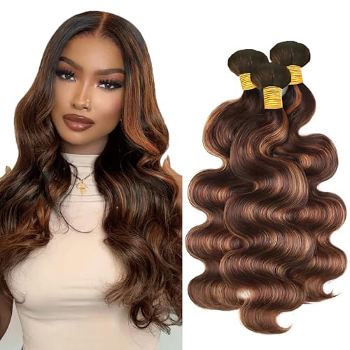 Freiuoke P4/30 Body Wave Human Hair Bundles - 3 Pack, 12-16 Inch
