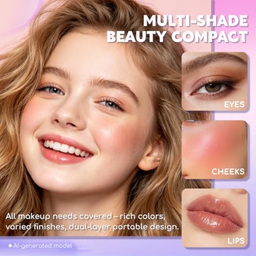 Color Nymph Purple Makeup Kit for Teens Girls Beginners Travel Set