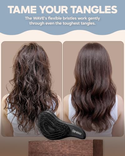 Slinkko Detangler Brush - Pain-Free Hairbrush for Curly & Wavy Hair