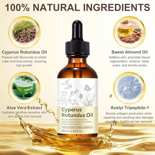 Cypress Rotundus Oil for Hair Removal - Reduces Hair Growth & Soothes Skin