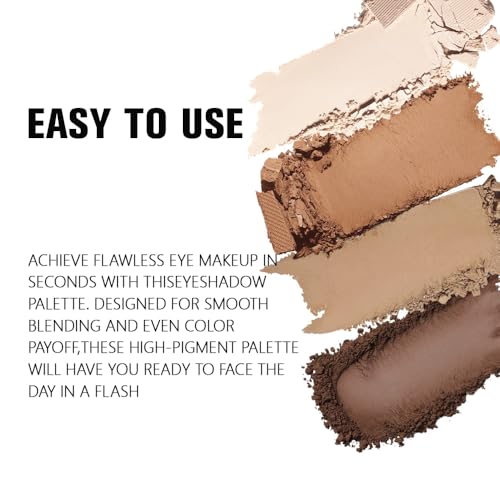 Nude Brown Matte Eyeshadow Quad Palette - Pigmented Smoky Eye