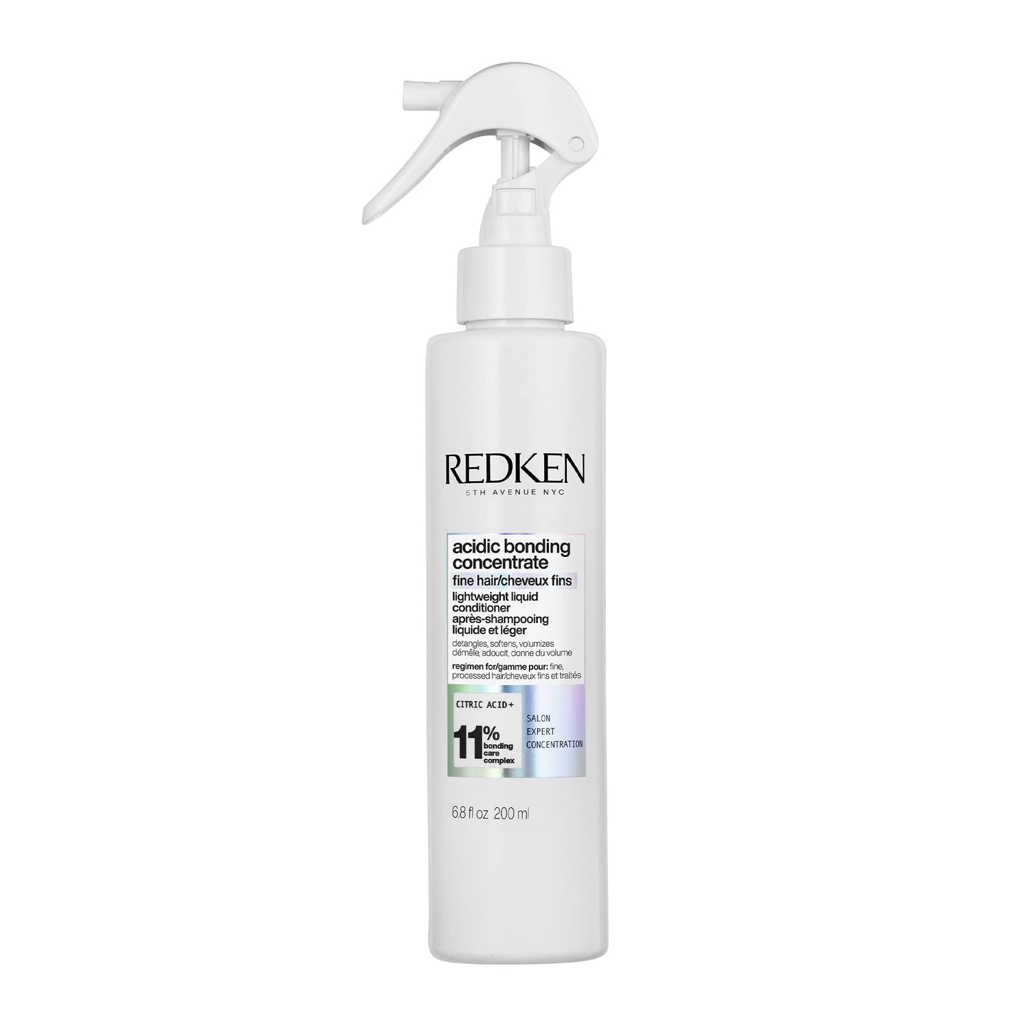 Redken Bonding Lightweight Liquid Conditioner for Damaged Hair Repair | Volumize & Condition | Acidic Bonding Concentrate | Sulfate-Free Spray Conditioner | For Fine or Thin Hair | 6.76 Fl Oz