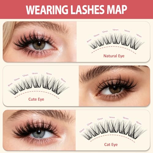 LAVONE Lash Clusters Kit 144pcs D Curl DIY Eyelash Extensions