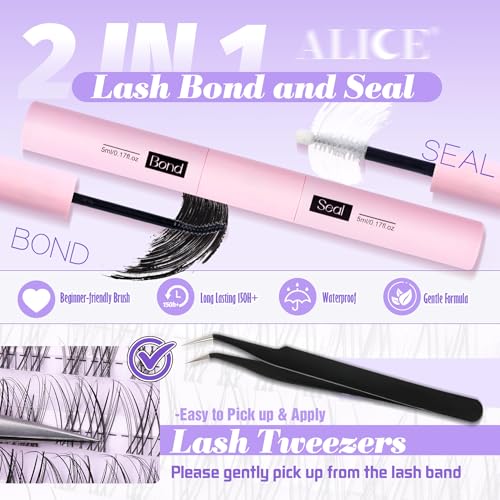 ALICE Lash Clusters Kit - Natural Wispy Extensions 140pcs