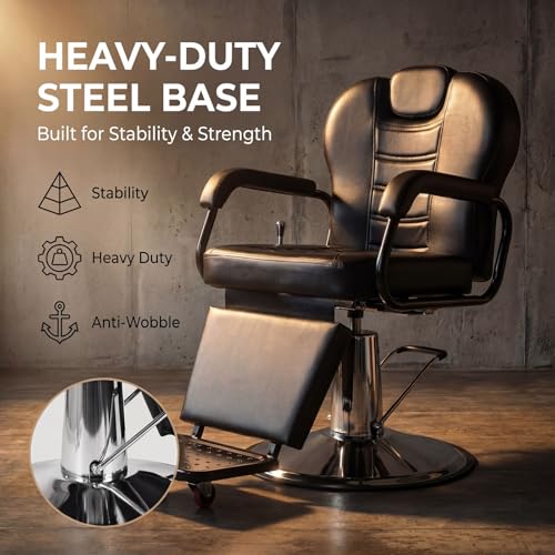 Artist Hand Professional Barber Chair - Heavy Duty Hydraulic