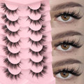 Cat Eye Fluffy Mink Lashes - Wispy Short Fake Eyelashes