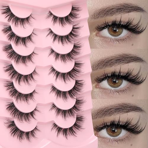 Cat Eye Fluffy Mink Lashes - Wispy Short Fake Eyelashes
