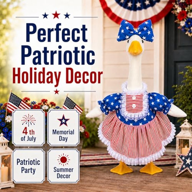 Patriotic 4th of July Porch Goose Outfit for 23 Inch Statue