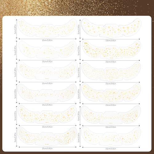 12PC Gold Glitter Freckles Temporary Face Tattoos