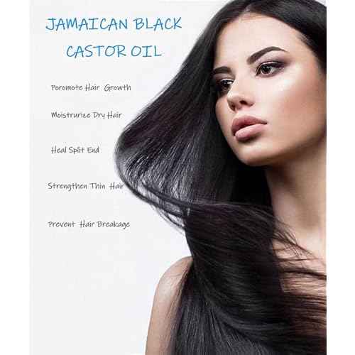Jamaican Black Castor Oil, Organic Castor Oil Cold Pressed Unrefined Glass Bottle,Rich in Vitamin E, Omega Fatty Acids and Minerals Castor Oil for Face, Hair & Skin, Lashes & Brows, Nail Care 8OZ