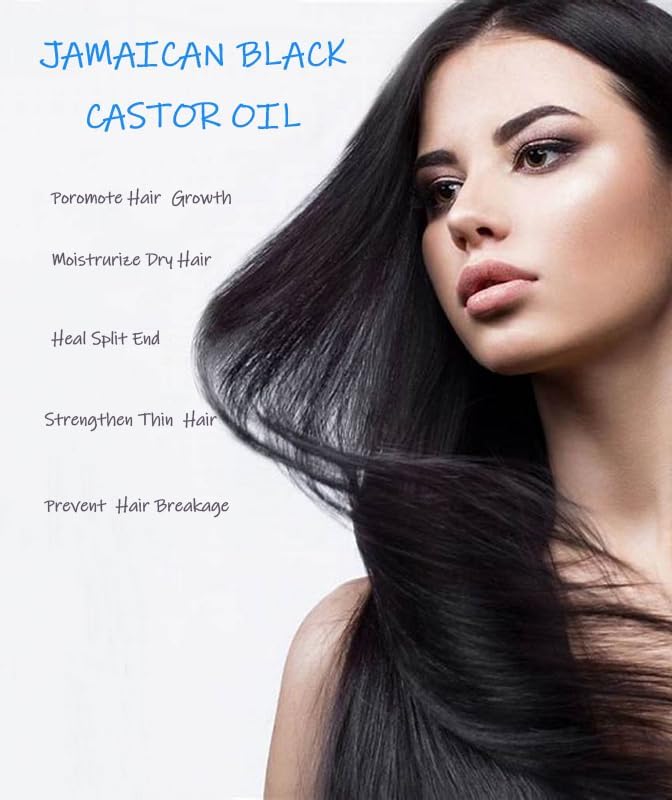 Organic Jamaican Black Castor Oil - 8oz Cold Pressed for Hair, Skin & Nails