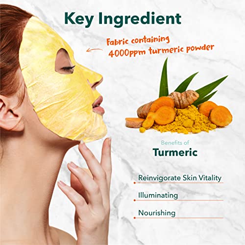 Purederm Deep Purifying Yellow O2 Bubble Mask Turmeric (5 Pack) ? Bubble Face Sheet Mask for Purifying & Vitalizing