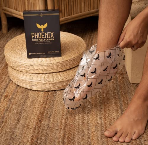 Phoenix Foot Peel for Men - Extra Strength Exfoliating Mask, XL (2 Pack)