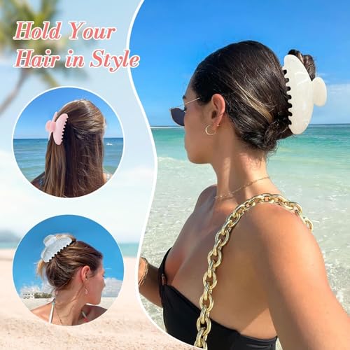 6 Pack Hair Claw Clips for Women - Non-Slip Hold All Hair Types