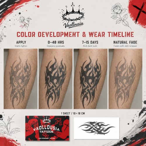 Vaollousia Semi-Permanent Temporary Tattoos - 7-15 Days