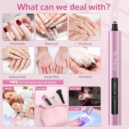 Cordless Nail Drill Kit with UV Lamp & 12 Bits