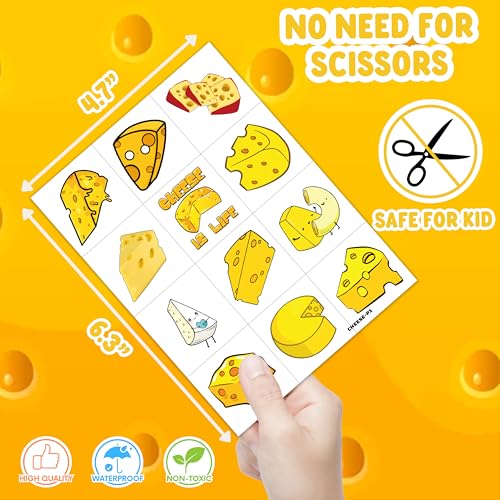 96 Cheese Temporary Tattoos - Party Favors & Decorations