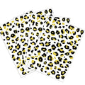 Leopard Print Face Tattoo, 4-Sheet Fake Cheetah Tatoo Whisker Tattoos Leopard Print Tattoos Temporary for Halloween Costume Makeup, Gold