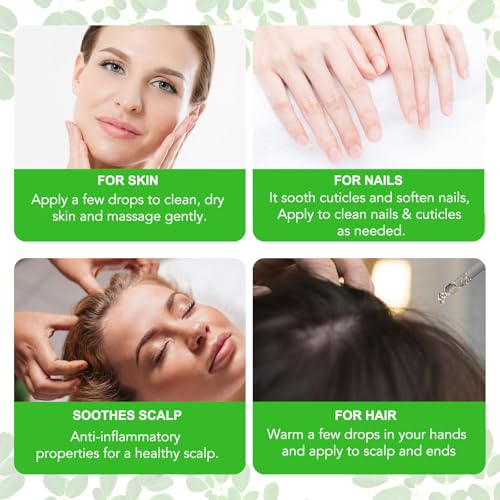 Acorn + Oak Premium Organic Moringa Oil Cold-Pressed,Unrefined Moringa Oil for Hair Skin & Body Lightweight Face Oil, Natural Moisturizer in Glass Bottle 2 fl oz