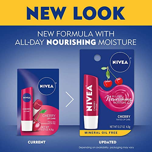 NIVEA Lip Care Balm Cherry - .17 oz, Pack of 2