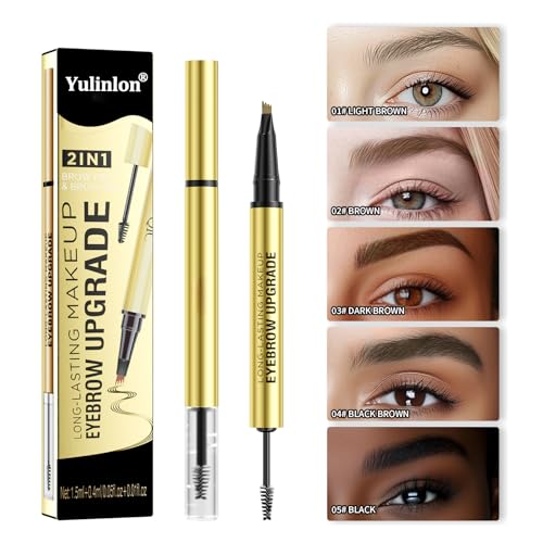2-in-1 Brow Pen & Gel - Long-Lasting, Waterproof (Dark Brown)