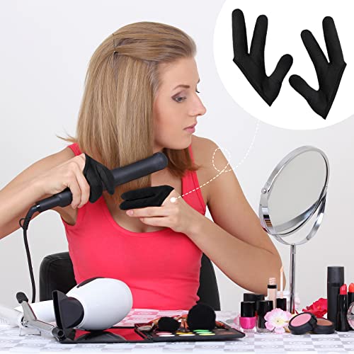 Heat Resistant Gloves for Hair Styling - 3 Finger Design (2 Pack)