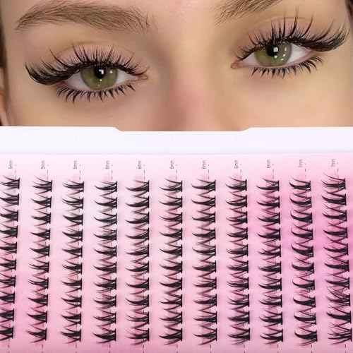 Bottom Lashes Clusters 5-7mm DIY Eyelash Extension Spiky Lower Individual Lashes Wispy Bottom Lash Clusters Natural Look (140pcs)