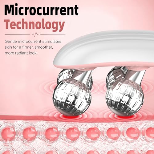 V-Shape Facial Massager with 3D Roller, 3 Microcurrent Levels