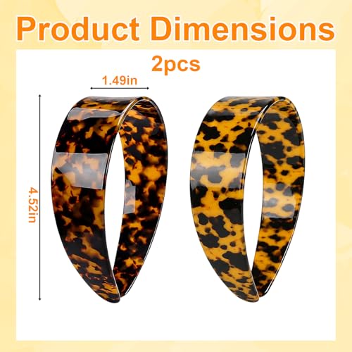 Women Wide Tortoise Shell Headbands No Slip Retro Hair Accessories