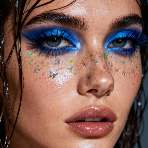 8 Sheet Temporary Face Tattoo Stickers with Glitter Freckles