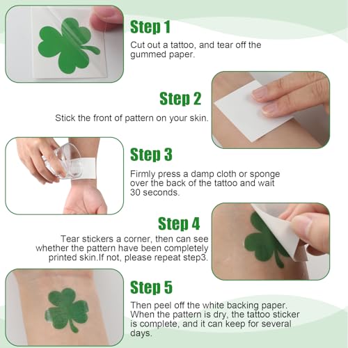 St. Patrick's Day Temporary Tattoos - 480 Shamrock Stickers