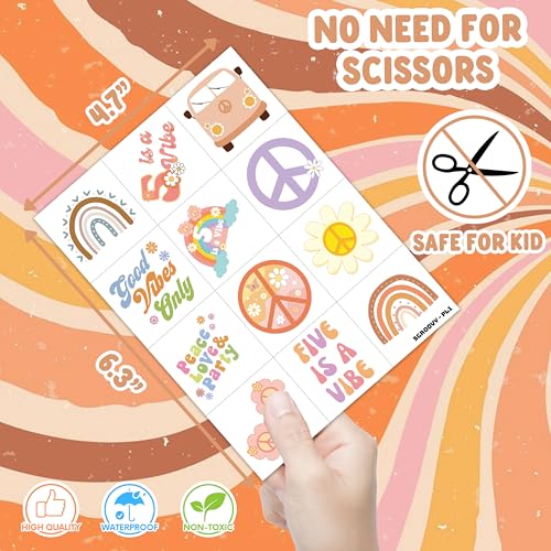 96 PCS Five Is A Vibe Temporary Tattoos - 5th Birthday Party Favors