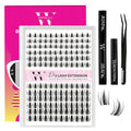 Manga Lash Clusters Kit 144PCS Fairy Eyelash Extension Kits with Bond and Seal, Fake Eyelashes Clusters with Invisible Lashes Band, Lash Glue Remover and Lash Applicators (Mix8-16mm Set14)